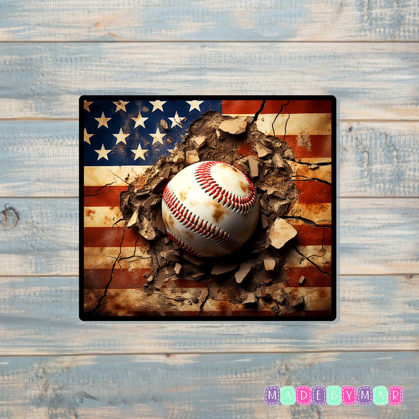 American Flag Baseball |Sticker or Magnet | Country Pride