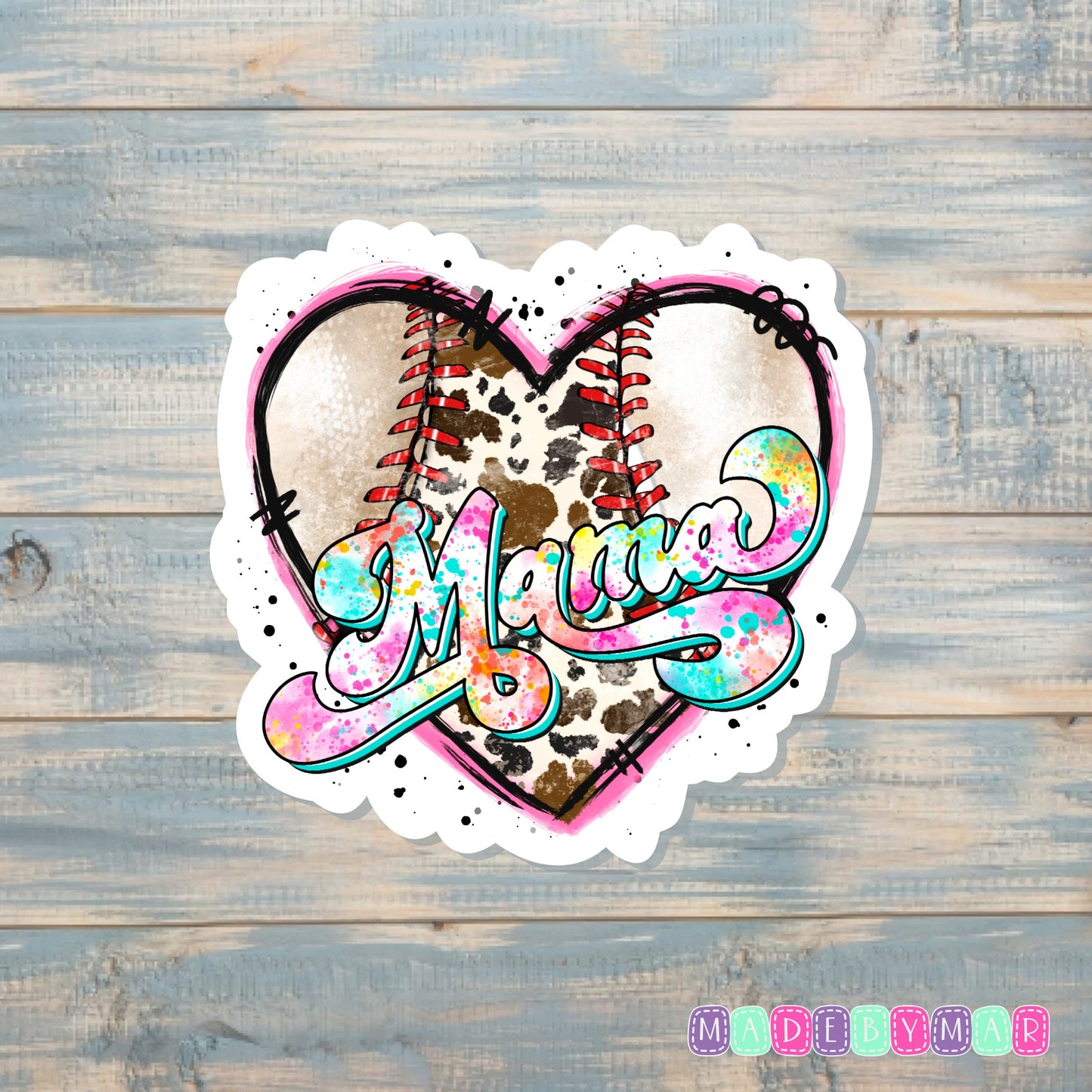 Mama Softball Heart |Sticker or Magnet | Sport's Pride