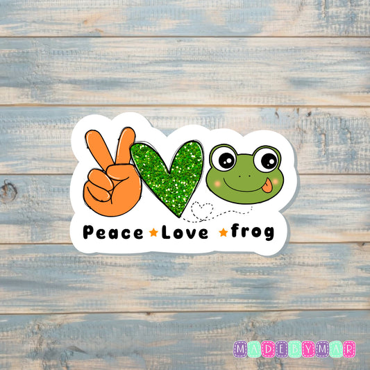 Peace Love Frog |Sticker or Magnet