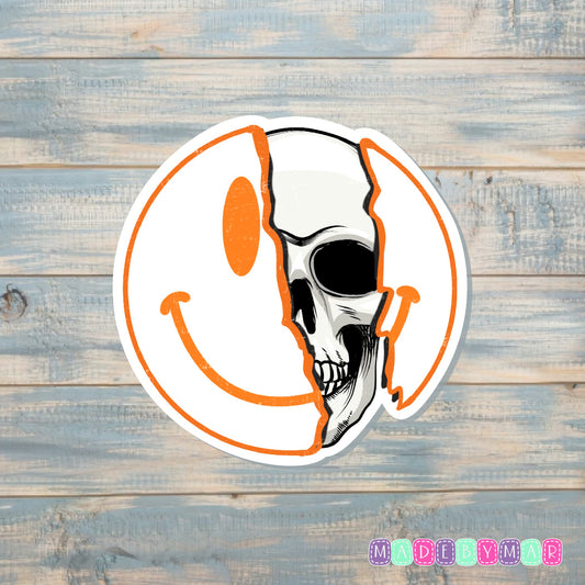 Skull Smiley Face |Sticker or Magnet