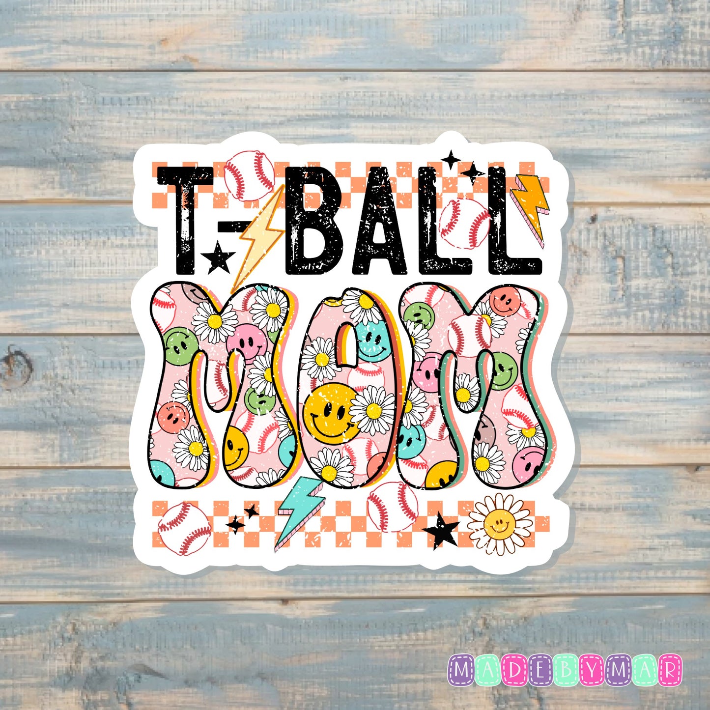 T-Ball Mom Retro |Sticker or Magnet |Sports Support