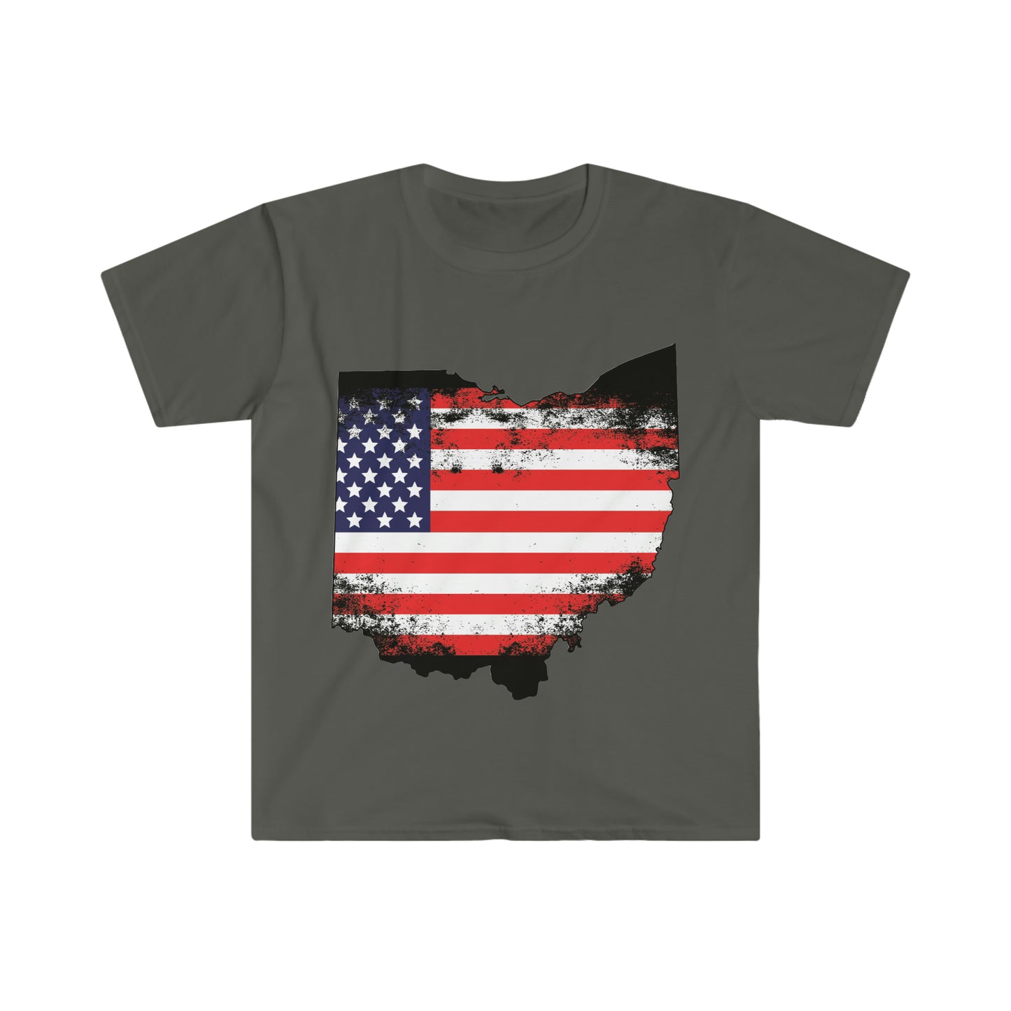 Ohio T-Shirt, Unisex Softstyle T-Shirt, USA Flag