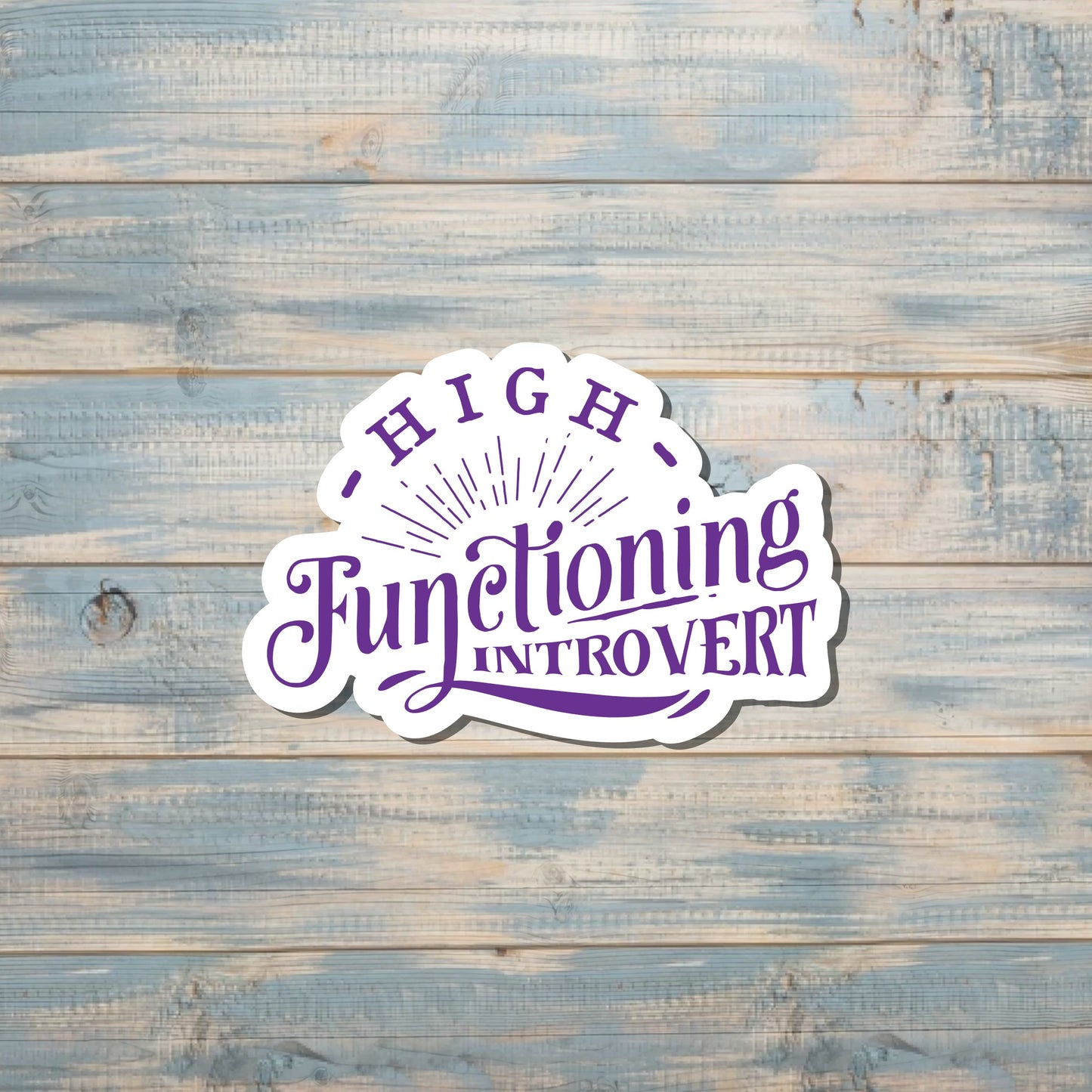 High Functioning Introvert Sticker, Die Cut Vinyl Sticker, Boho Fun, Water Resistant, Snarky Sarcasm Witty Quote, Funny Saying |Sticker or Magnet