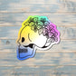 Floral Skull Profile, Die Cut Vinyl Sticker, , Boho Fun, Water Resistant |Sticker or Magnet