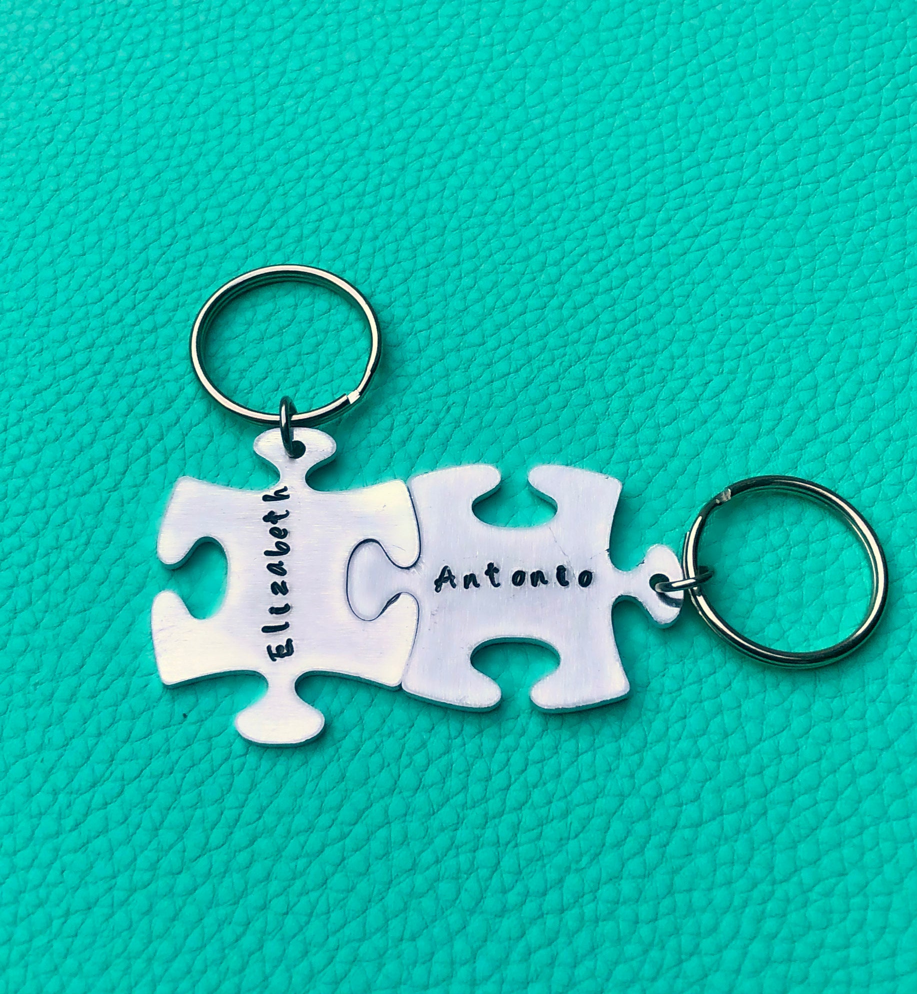 Personalized Puzzle Piece Key Chains-Handmade by Marlayna