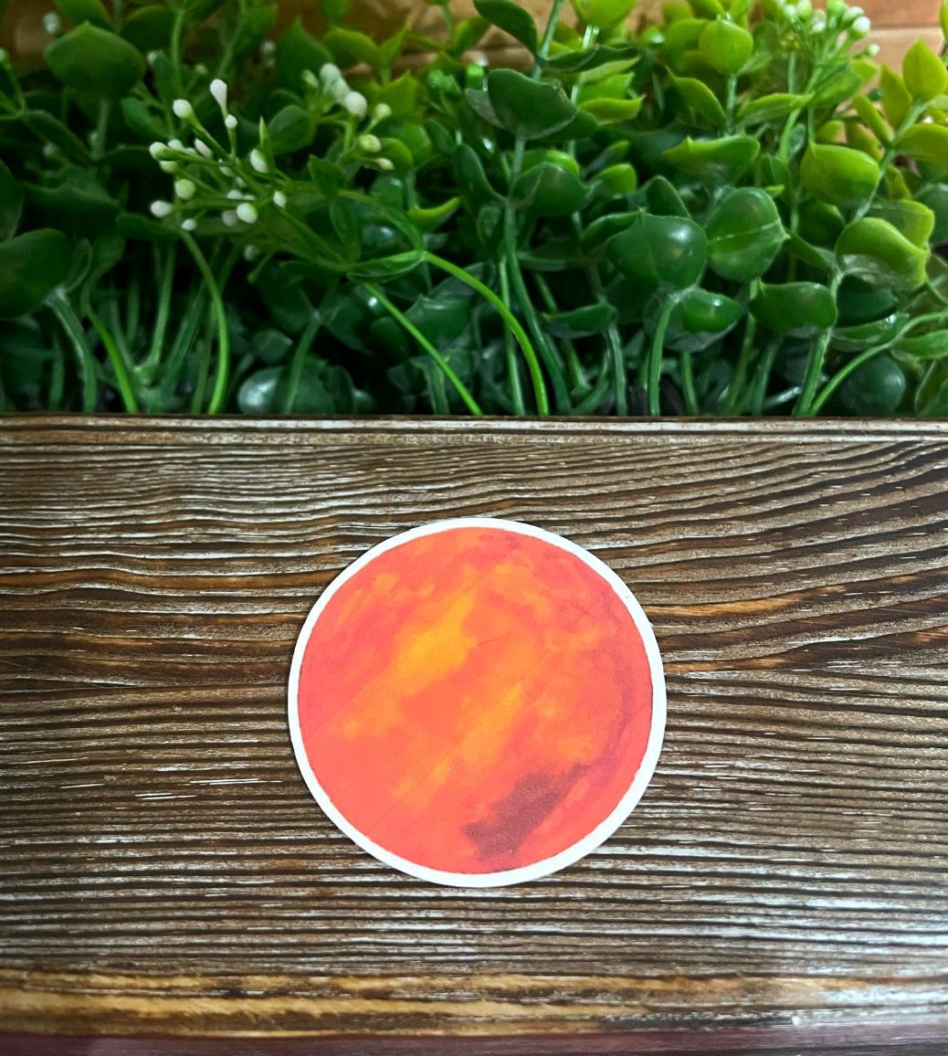 Red Planet Outer Space, Die Cut Vinyl Sticker, Boho Fun, Water Resistant, Galaxy Nasa Solar System |Sticker or Magnet