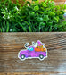 Purple Truck w/ Pumpkins, Die Cut Vinyl Sticker, Boho Fun, Water Resistant, Halloween Jack O Lantern |Sticker or Magnet