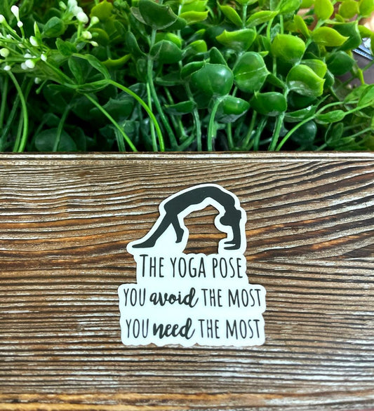 Yoga Backbend, Die Cut Vinyl Sticker, Water Resistant, Stretching Meditation, Namaste |Sticker or Magnet