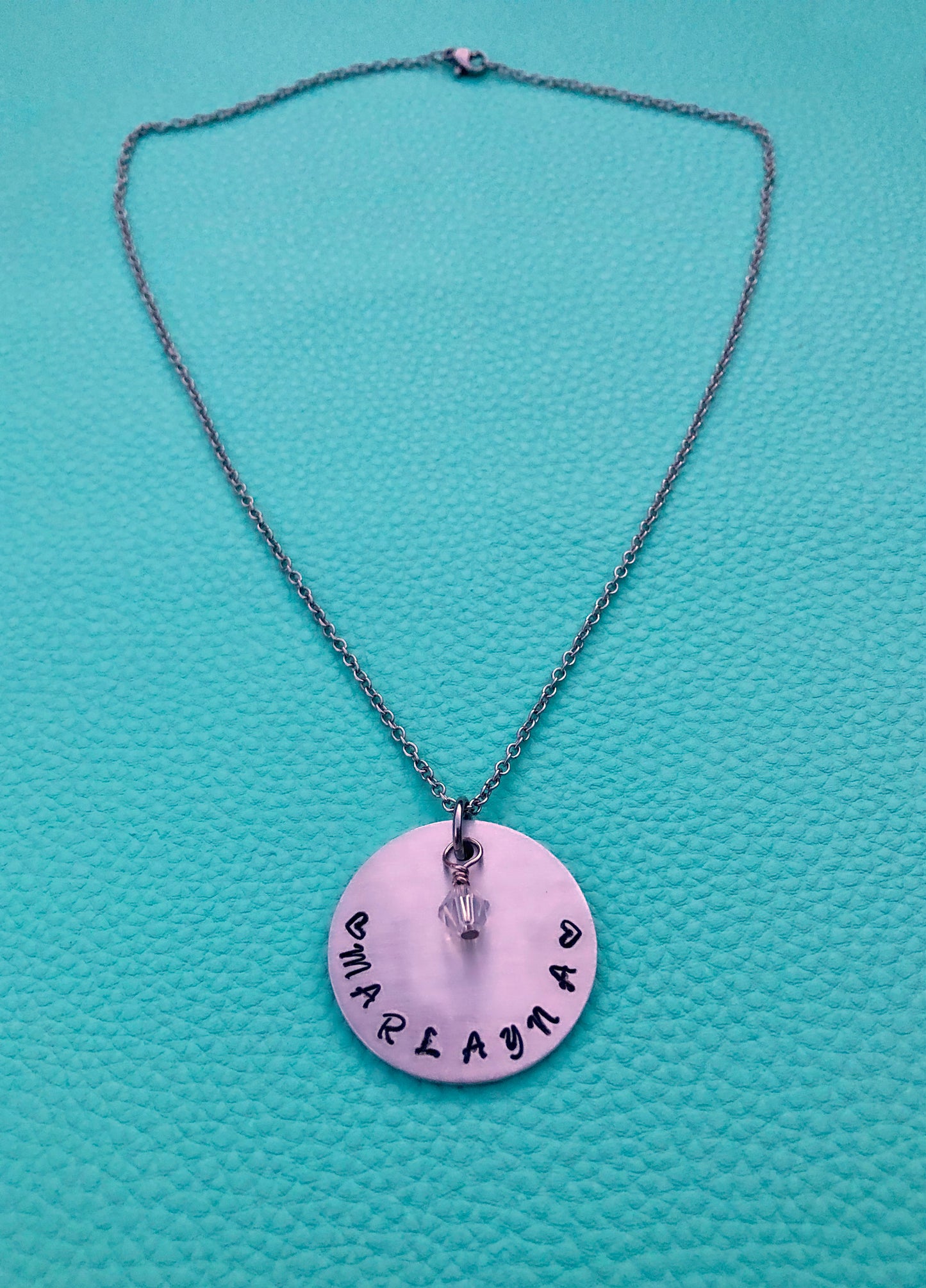 Hand Stamped Name Necklace-Handmade by Marlayna