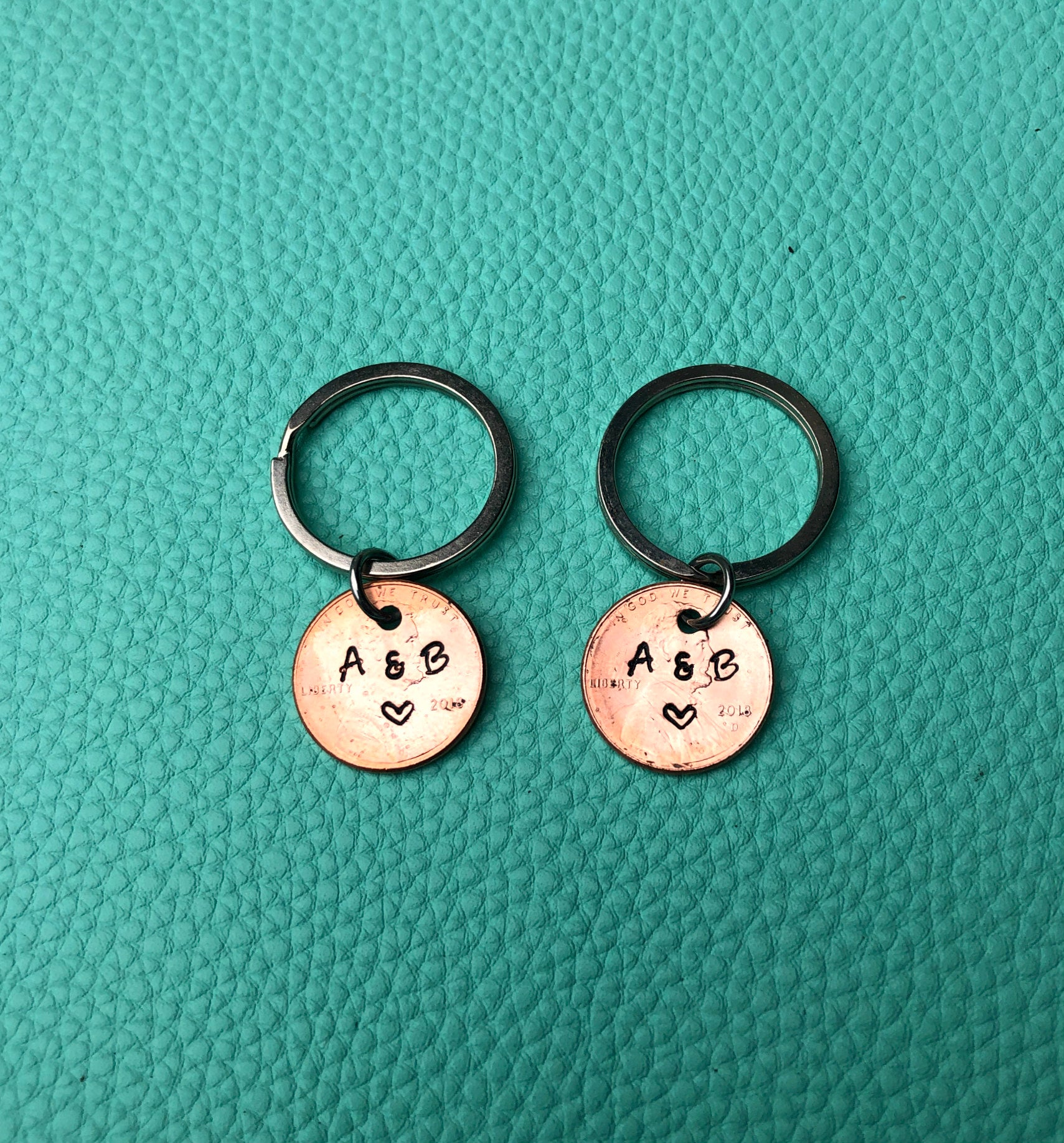 1st Anniversary Key Chain Set-Handmade by Marlayna