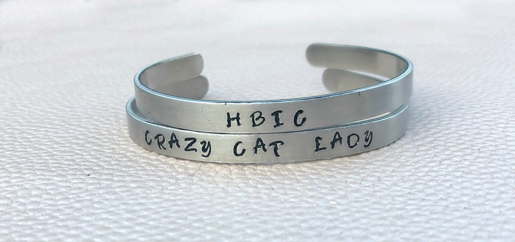 HBIC Hand Stamped Cuff Bracelet-Handmade by Marlayna