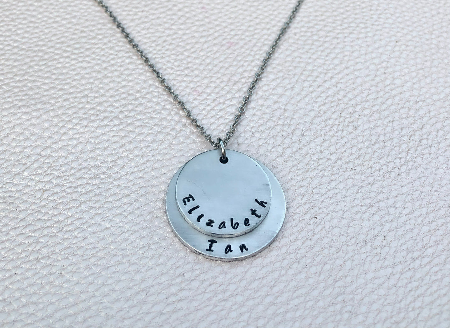 Stacked Hand Stamped Name Necklace-Handmade by Marlayna