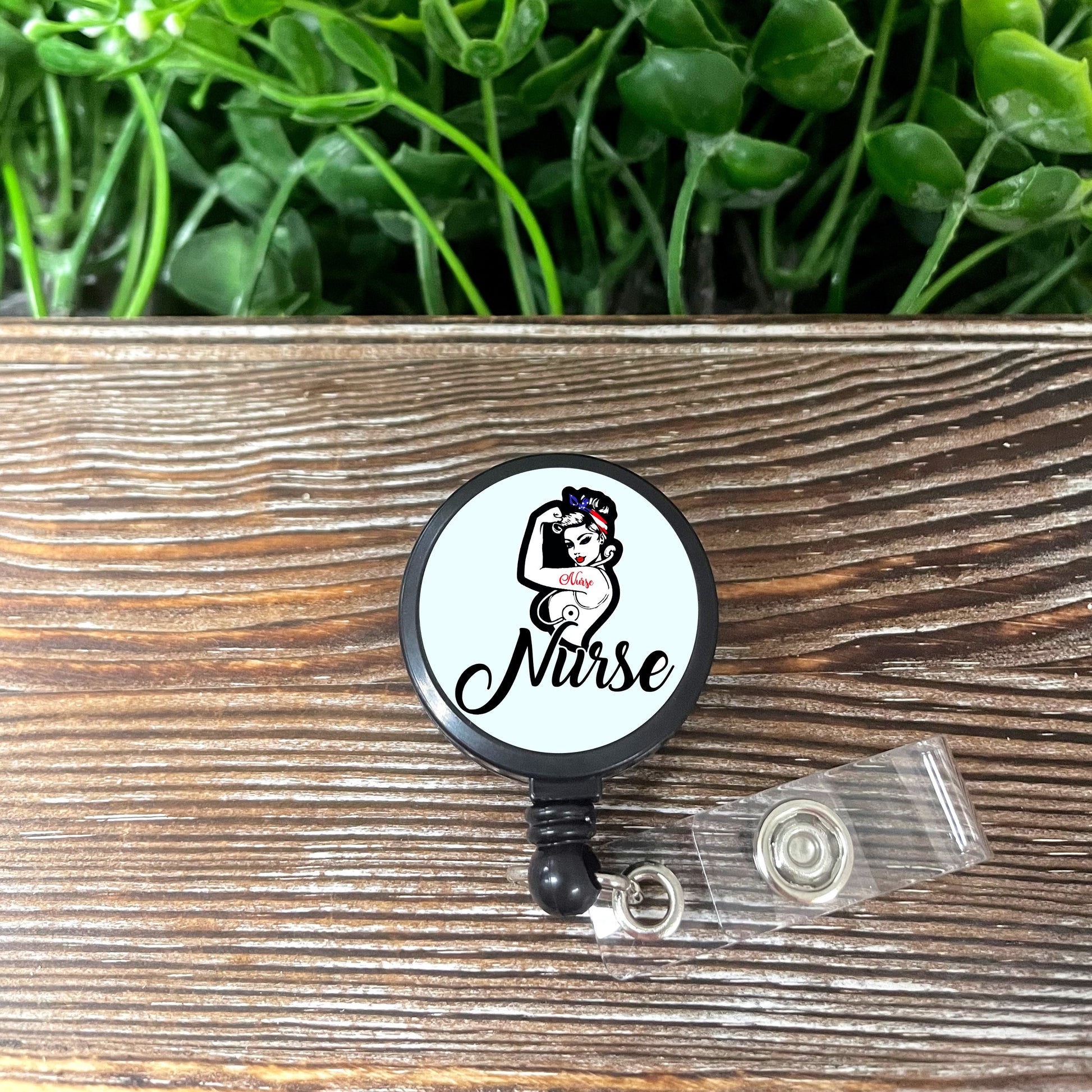 Nurse Strong Woman, Retractable Badge Reel, Boho Fun, Sublimation Lanyard Holder, Nursing Student, Medical Gift, Pastel Cheetah - Handmade by Marlayna