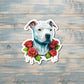 Pitbull Sticker Flowers |Lightweight Vinyl Sticker or Magnet |Boho Fun |Refrigerator Fridge Car |Dog Mom Animal Lover |Pet Breed |Sticker or Magnet