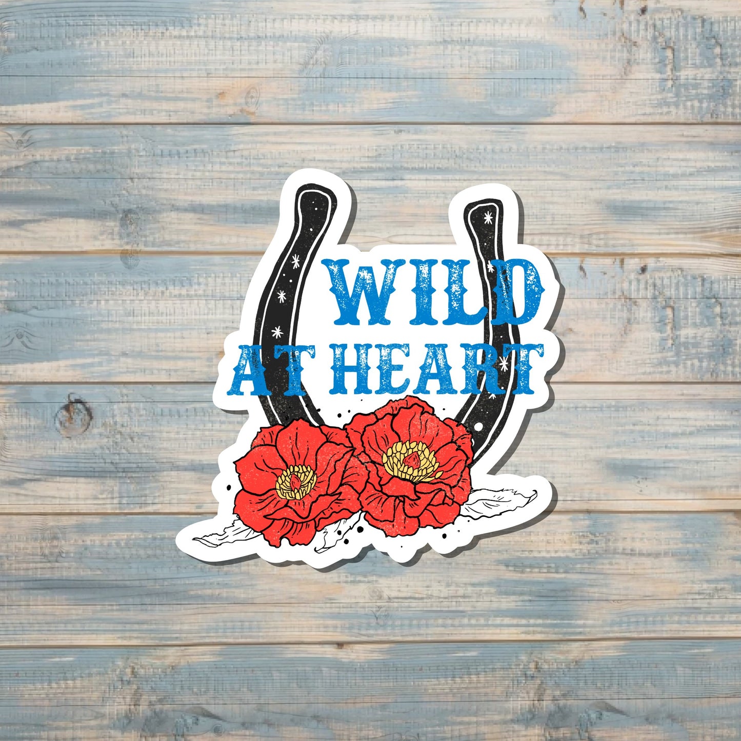 Wild at Heart Vinyl Sticker or Magnet |Refrigerator Fridge Car |Western Vibes Boho |Lucky Horseshoe |Sticker or Magnet