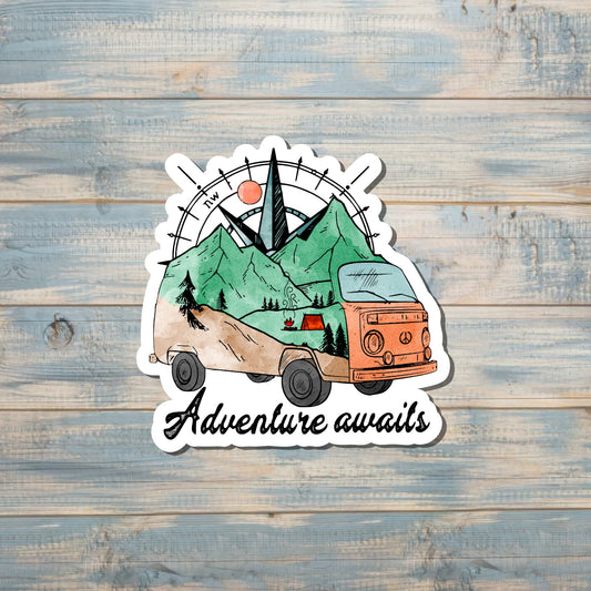 Adventure Awaits |Sticker or Magnet