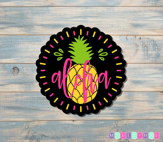 Aloha Pineapple Sticker |Sticker or Magnet