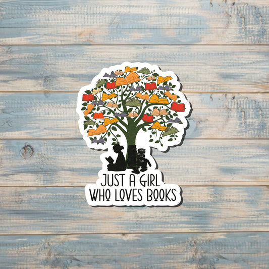 Book Sticker, Love Reading, E-Reader Stickers, Gifts for Bookworm, Girl Loves Books, Tree of Life |Sticker or Magnet