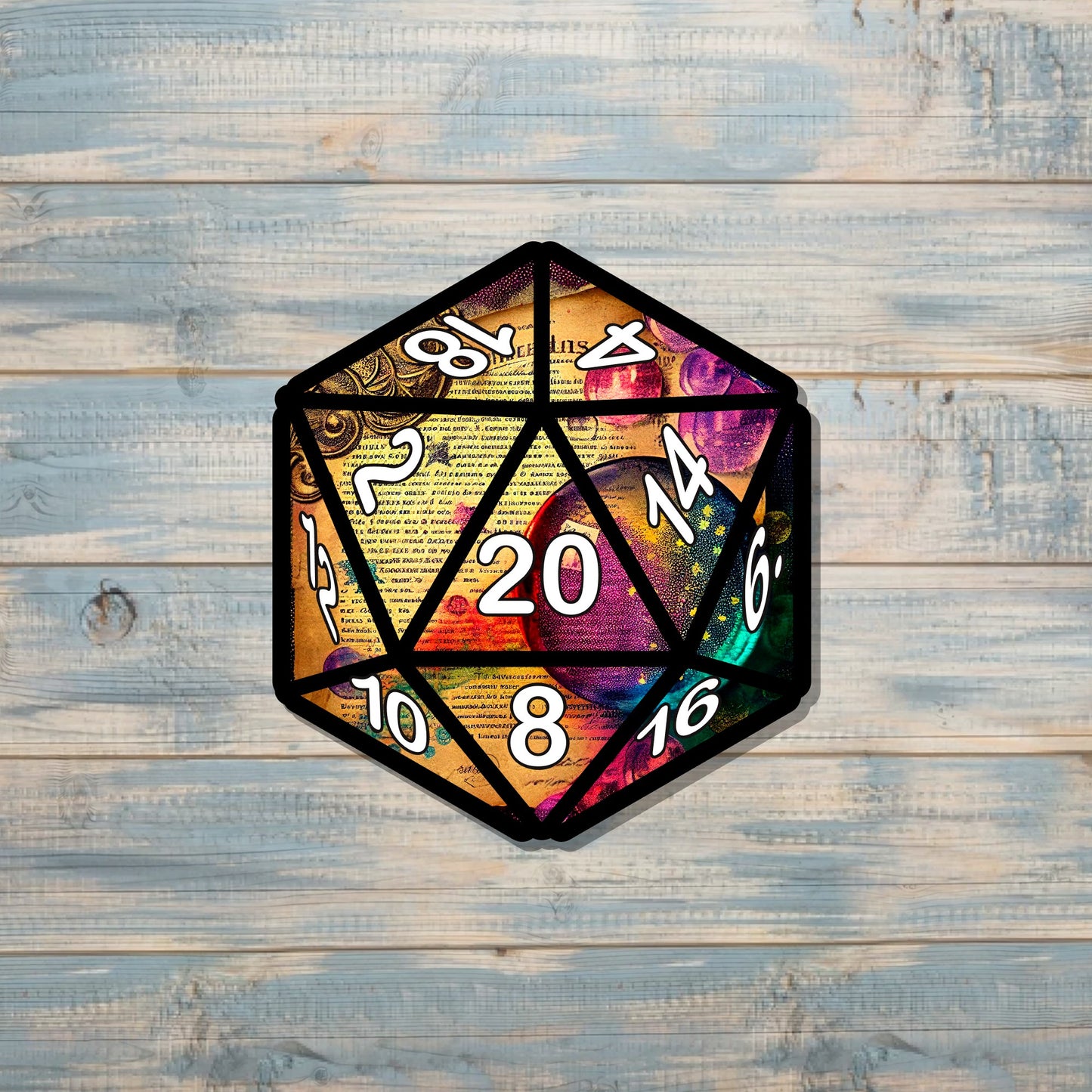 One D20 Sticker, Gaming Dice, Die Cut Vinyl, Gift for Gamer, DND RPG, Role Playing Decal, Tabletop Board Games, Laptop Sticker |Sticker or Magnet