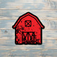 Distressed Red Farm Barn, Die Cut Vinyl Sticker, , Boho Fun, Water Resistant |Sticker or Magnet