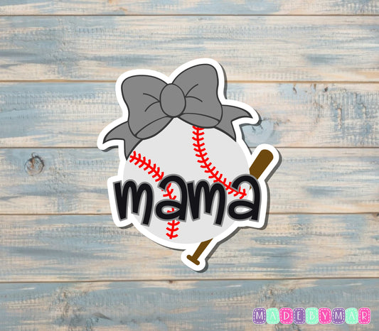 Baseball Mama Sticker, Ball and Bat |Sticker or Magnet