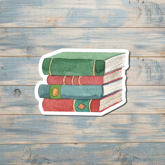 Vintage Watercolor Books, Love to Read, Die Cut Sticker, Books, Graphic Art Sticker, Vinyl, |Sticker or Magnet