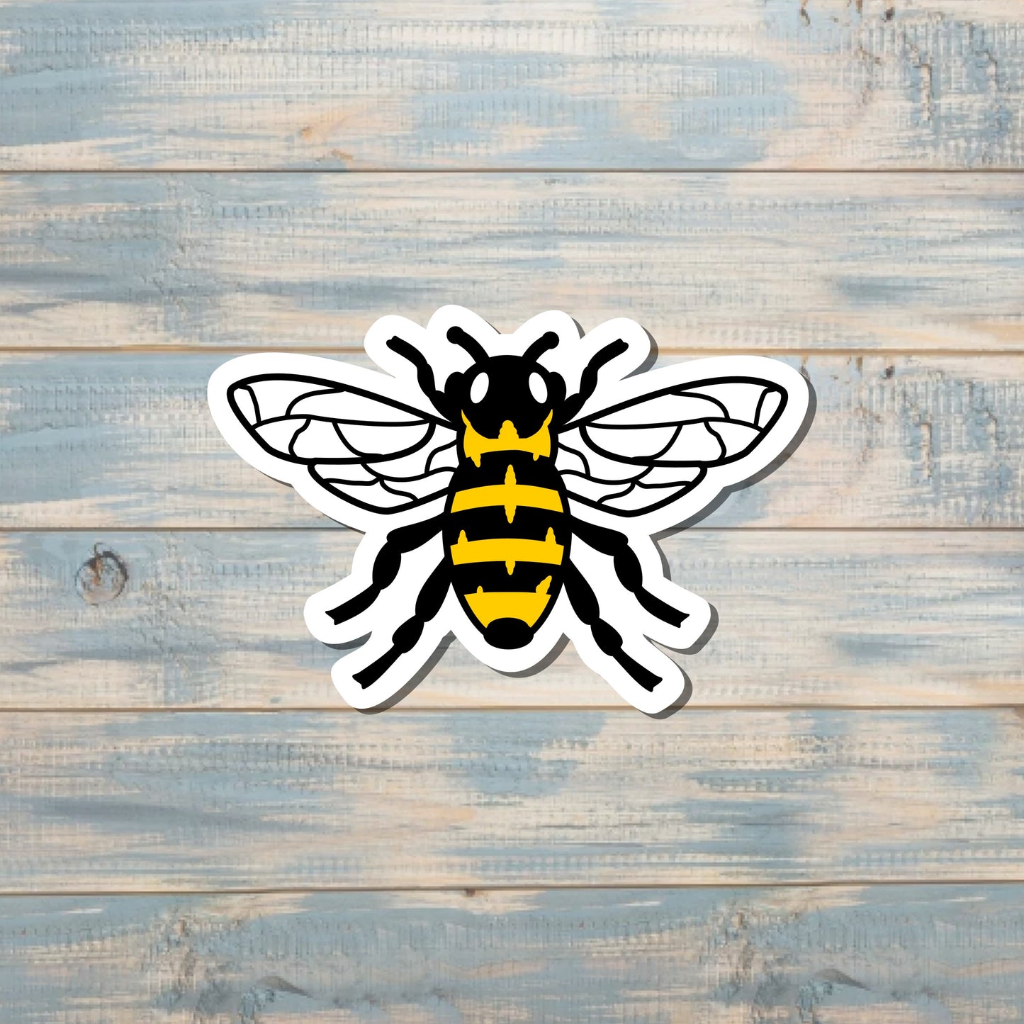 Black and Yellow Bee, Die Cut Vinyl Sticker, , Boho Fun, Water Resistant, 90s Nostalgia |Sticker or Magnet