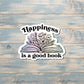 Happiness is a Good Book, Die Cut Sticker, Graphic Art Sticker, Vinyl, , Boho Fun |Sticker or Magnet