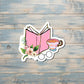 Reading Sticker, Books and Tea |Vinyl Sticker or Magnet |Refrigerator Fridge Car |Learn Knowledge |Love to Read Books |Home Library |E-Reader |Sticker or Magnet