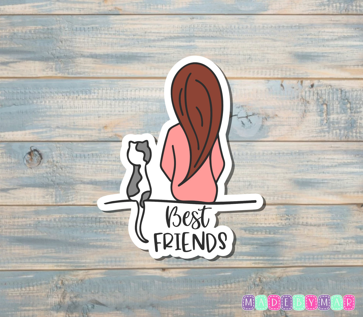 Cat Best Friends | Sticker or Magnet | Cat Mom