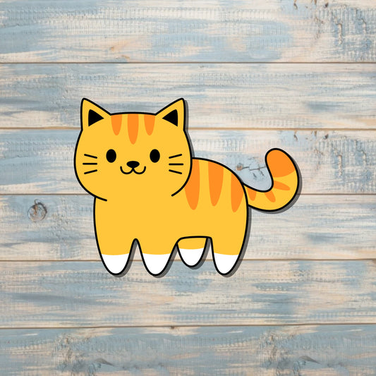 Orange Striped Cat Sticker |Sticker or Magnet