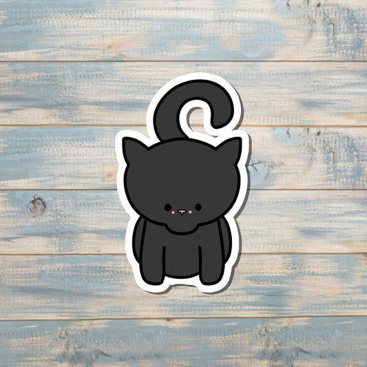 Cute Black Cat, Die Cut Sticker, Graphic Art Sticker, Vinyl, , Inspire Motivate |Sticker or Magnet