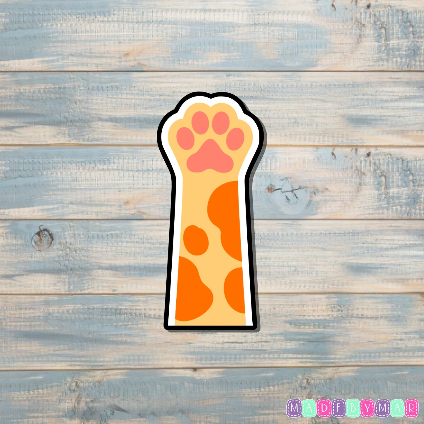 Orange Spots Cat Paw Sticker |Sticker or Magnet