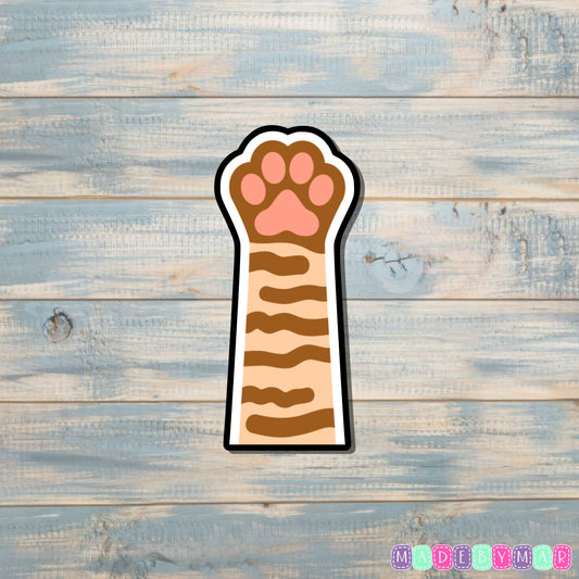 Brown Stripes Cat Paw Sticker |Sticker or Magnet