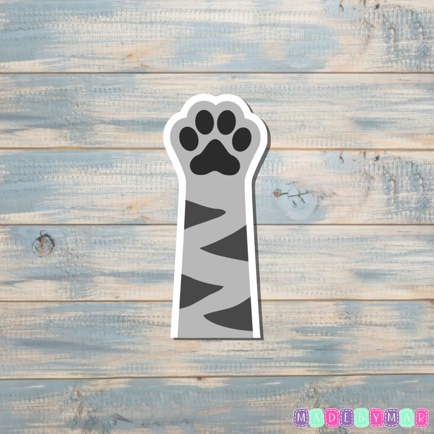 Grey Cat Paw Sticker |Sticker or Magnet