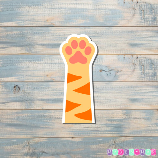 Orange Cat Paw Sticker |Sticker or Magnet