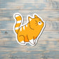 Orange and White Cat, Die Cut Sticker, Graphic Art Vinyl, , Boho Fun |Sticker or Magnet