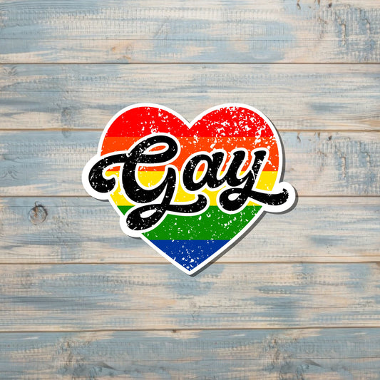 Rainbow Heart Sticker, LGBT Sticker, Pride Month, Human Rights Equality, Gay Ally, LGBTQ, Laptop Decal, Tumbler Sticker |Sticker or Magnet