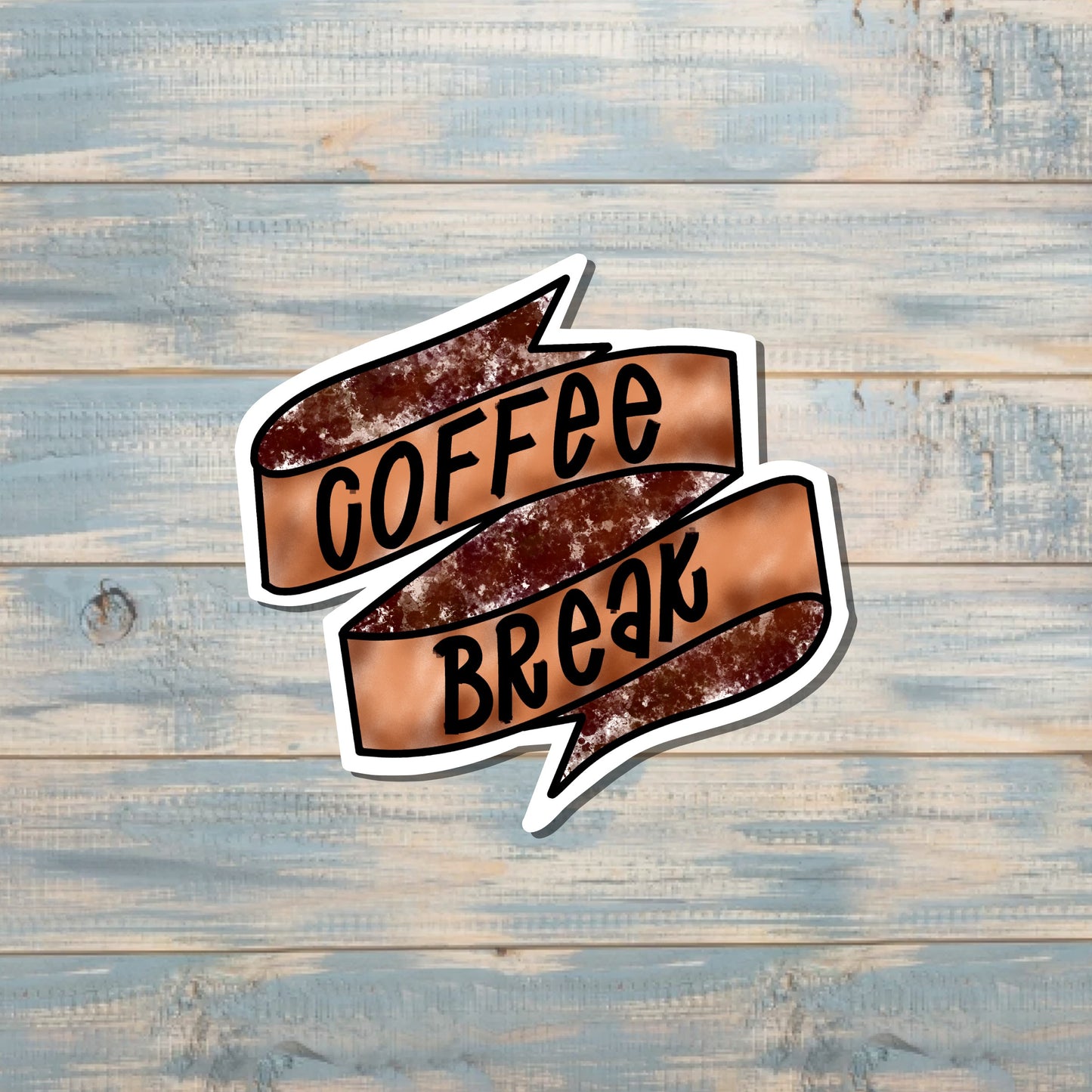 Coffee Break, Die Cut Sticker, Graphic Art Vinyl, , Boho Fun |Sticker or Magnet