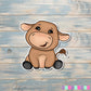 Brown Dairy Cow Sticker |Sticker or Magnet