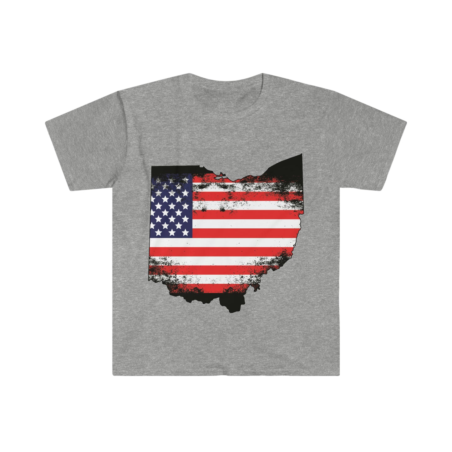 Ohio T-Shirt, Unisex Softstyle T-Shirt, USA Flag