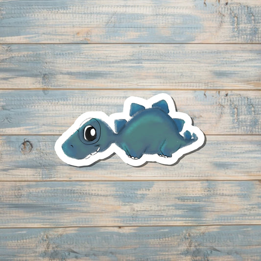 Watercolor Blue Dinosaur, Die Cut Sticker, Graphic Art Sticker, Vinyl, |Sticker or Magnet