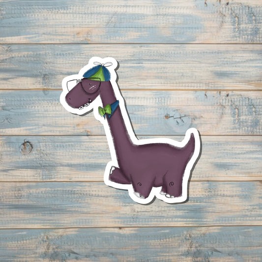 School Grey Dinosaur Sticker |Sticker or Magnet