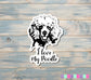 I Love my Poodle Sticker, Dog Breed |Sticker or Magnet