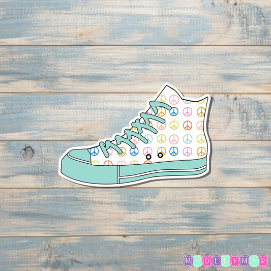 Peace Signs High Top Shoes Sticker |Sticker or Magnet