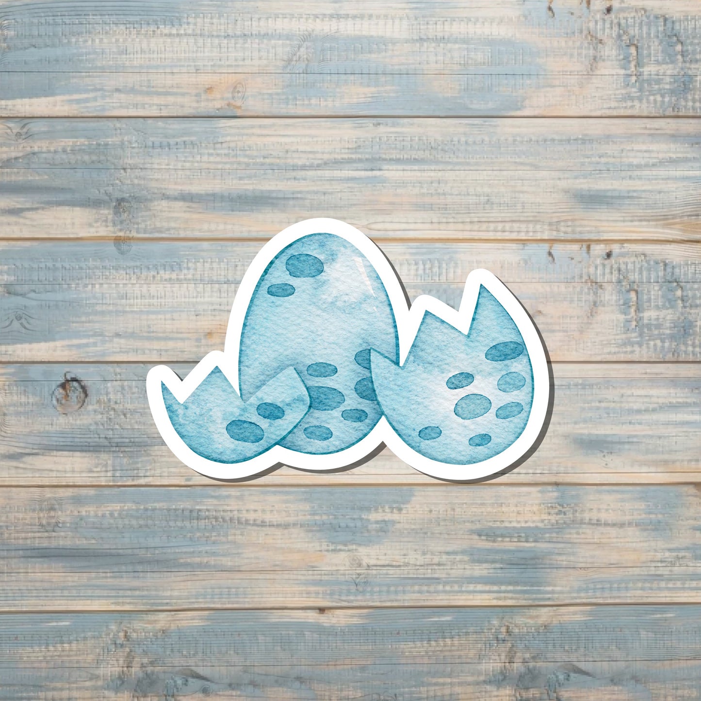 Watercolor Blue Dinosaur Eggs Sticker, Graphic Art Sticker |Sticker or Magnet