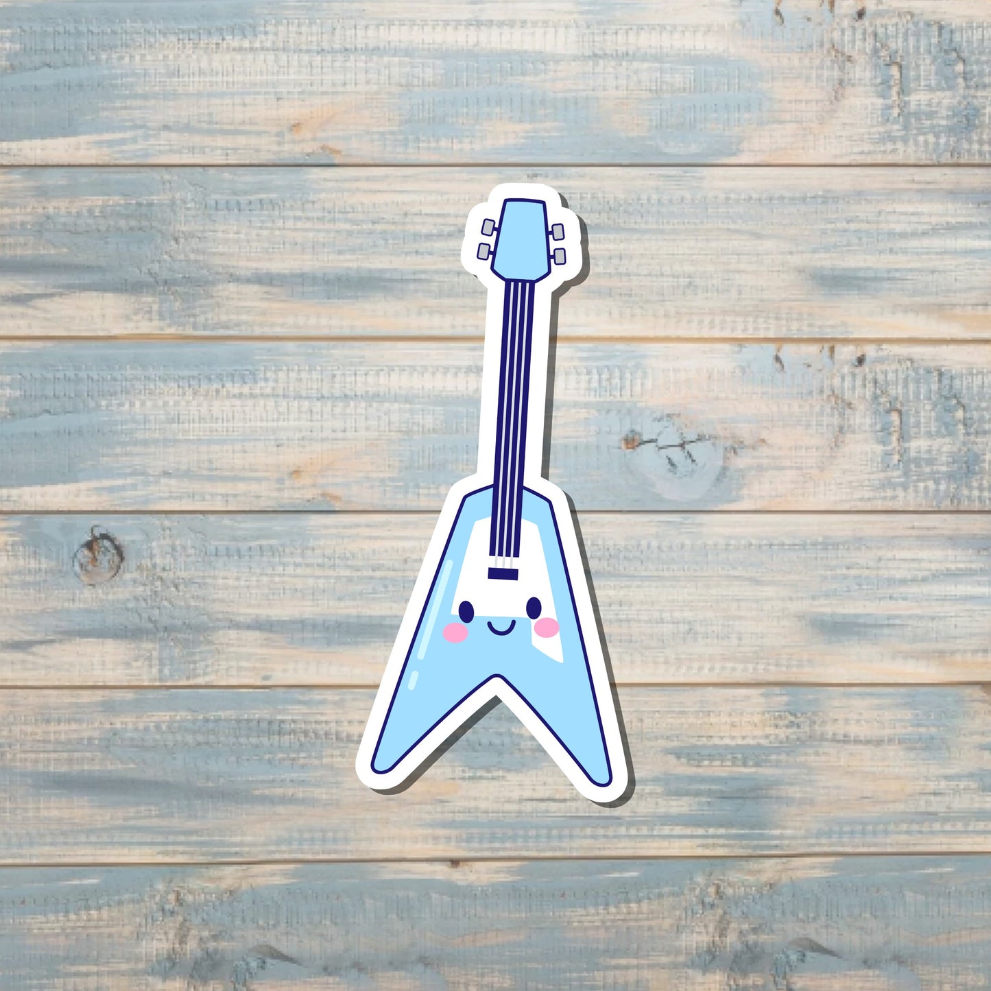 Kawaii Music Electric Guitar Sticker |Sticker or Magnet