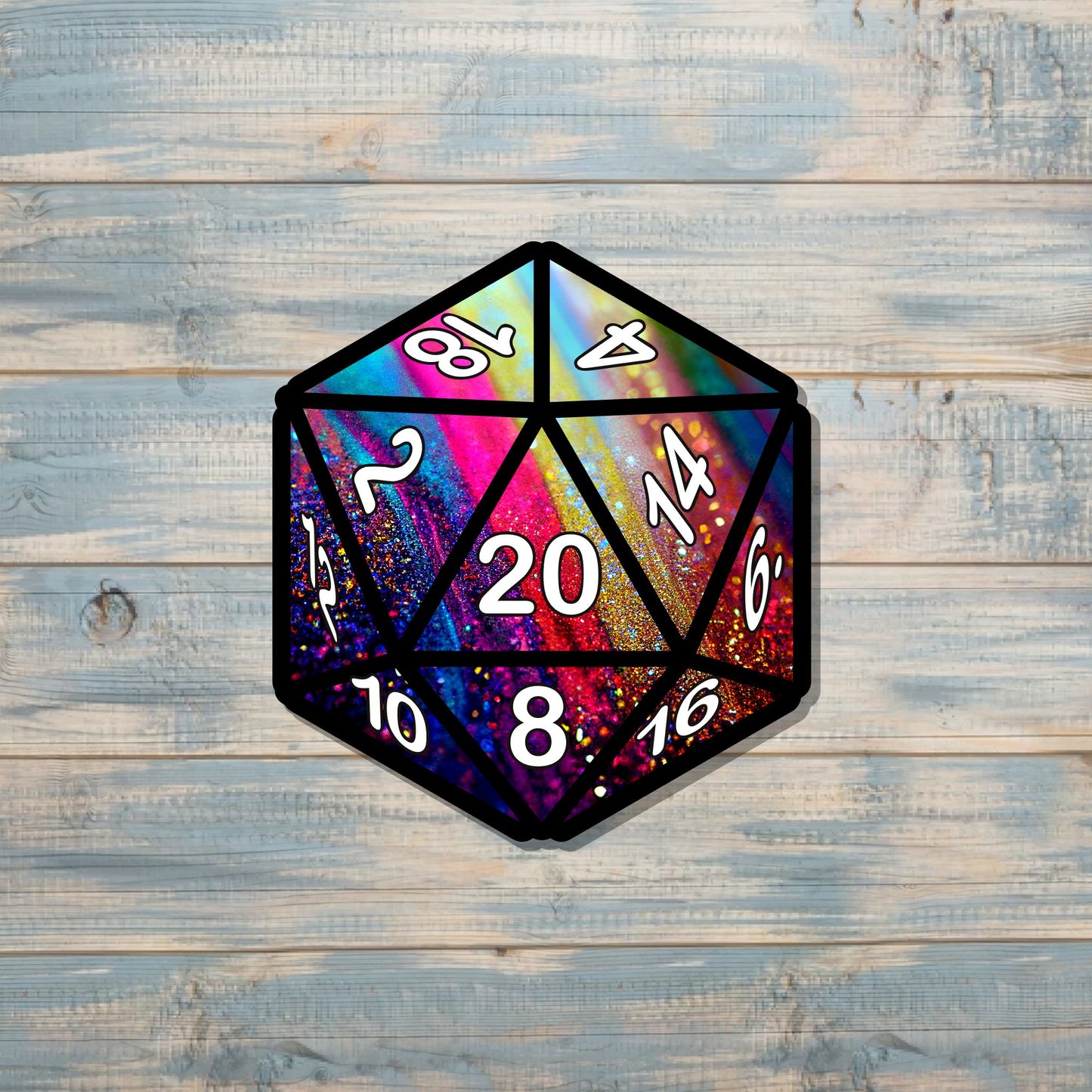 One D20 Sticker, Gaming Dice, Die Cut Vinyl, Gift for Gamer, DND RPG, Role Playing Decal, Tabletop Board Games, Laptop Sticker |Sticker or Magnet