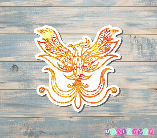 Orange Phoenix Rising Sticker |Sticker or Magnet