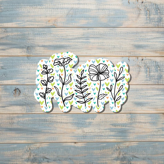 Flowers Garden Sticker, Die Cut Sticker, Graphic Art Sticker, Laptop Decal |Sticker or Magnet